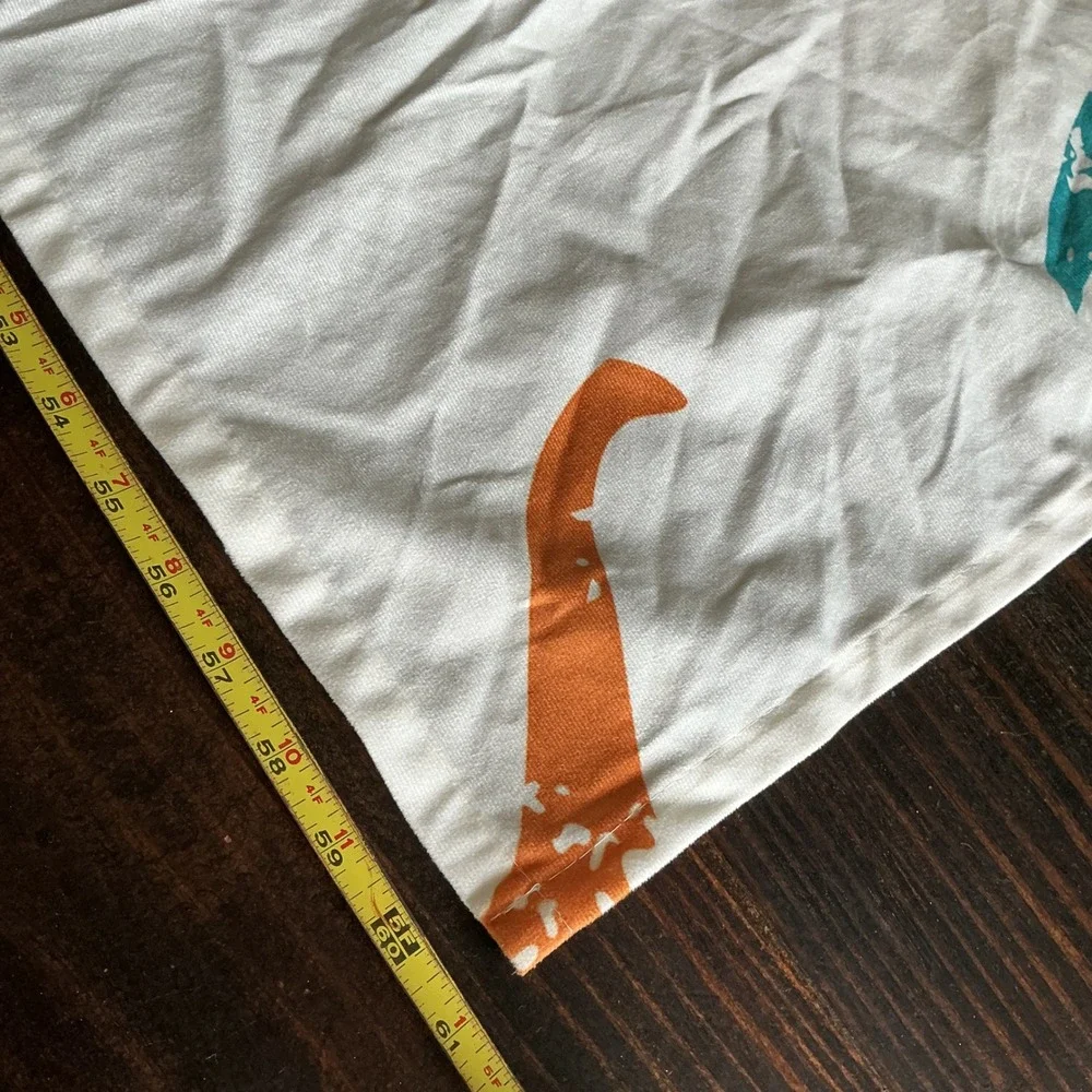 Kids Dinosaur Print Curtain Panels White Blue Green Orange Set of 2 28x61
